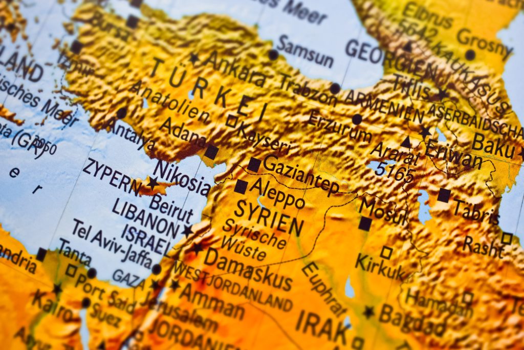 Karta över Syrien